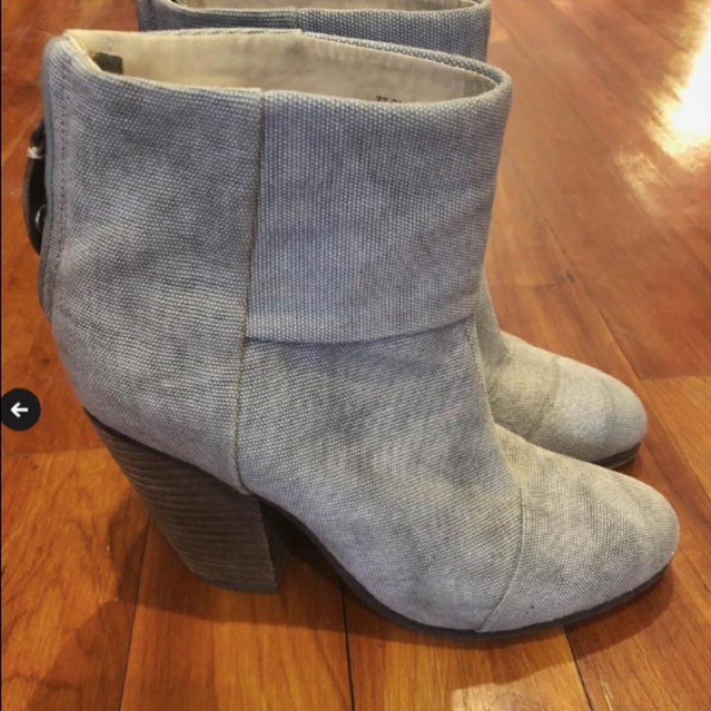 Rag & Bone Grey Newbury Canvas Ankle Boots/Booties
